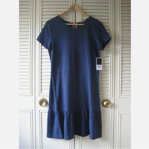 NWT Juicy Couture 2014 Ruffle Ponte Dress Navy Size M